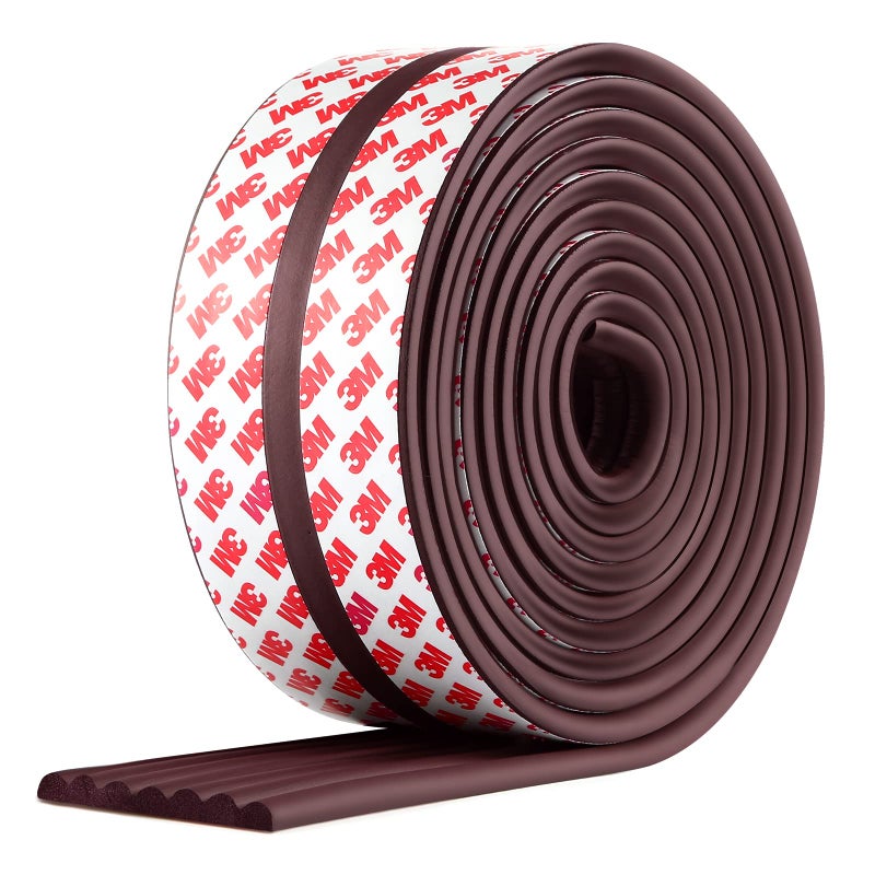 Dovesail Baby Proofing Edge Corner Protector, 16.4 ft Edge Guards Padding with 3M Adhesive, Extra-Wide Soft Rubber Foam Padding, Furniture,Sharp Edge Safety Corner Edge Bumper Guard-Brown - Image 1